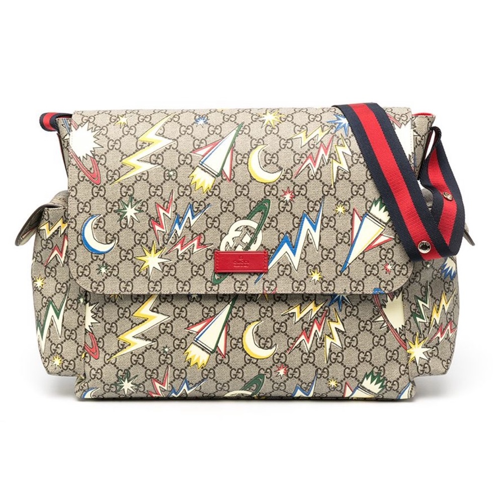 Rare Gucci GG Supreme Diaper Bag with a Space Motif ⭐️ 🚀